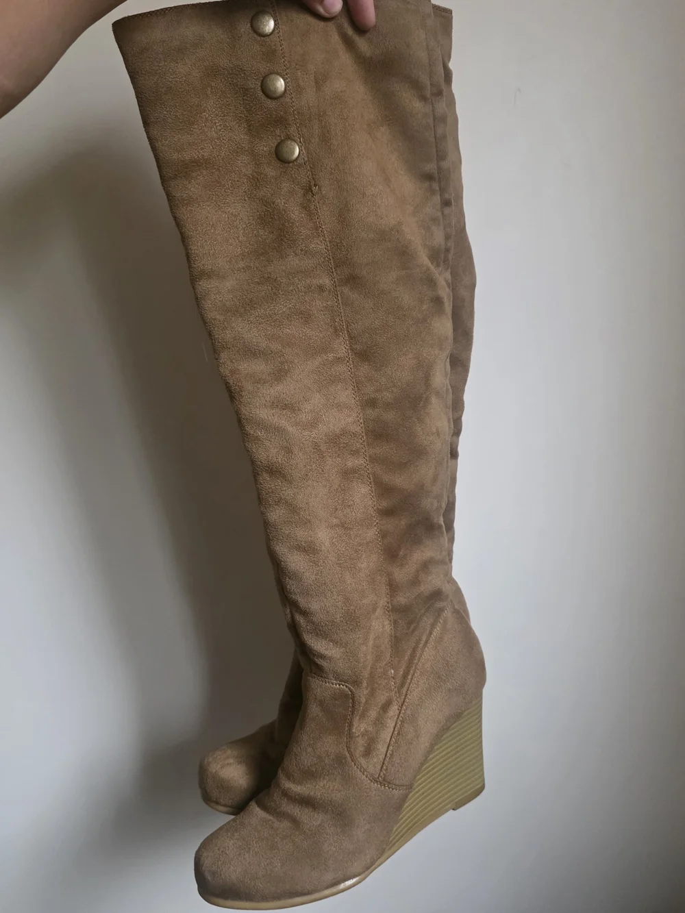 Women's Tall Wedge Boots in Brown